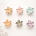 VANTO Stylish Matte Flower Hair Claw Clip for Women | Elegant Petal Hair Clutcher for Girls | Fashion Hair Accessories for Party, Casual Use & Everyday Styling | Comfortable Hair Grip | Pack of 6