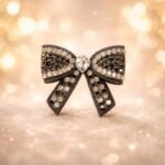 VANTO 1 Pcs Fancy Stone Embellished Hair Bow Clip for Women & Girls, Crystal Fancy Bow Barrette Hair Accessory, Stylish Statement Hair Clip with Secure Grip for Party, Wedding & Daily Use(Black) - Image 2