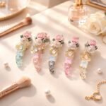 VANTO 1 Pc Floral Pearl Banana Hair Clip for Women & Girls, Elegant Rose Flower French Barrette with Decorative Stone Design, Strong Grip Curved Ponytail Holder for Thick and Fine Hair Party Use - Image 5