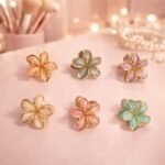 VANTO Matte Floral Hair Claw Clutcher for Women & Girls | Elegant Flower Petal Hair Clip |Casual, Party & Daily Use | Suitable for Thick & Thin Hair Styling | Pack of 3 Colors - Image 7
