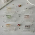VANTO Transparent Crystal Korean Style Hair Claw Clips for Women | Glossy Non-Slip Hair Clutchers for Daily Use | Strong Hold Juda Bun Clips for Girls | Pack of6 (Size-Big) - Image 3