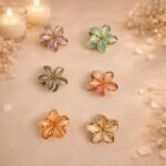 VANTO Matte Floral Hair Claw Clutcher for Women & Girls | Elegant Flower Petal Hair Clip |Casual, Party & Daily Use | Suitable for Thick & Thin Hair Styling | Pack of 3 Colors - Image 6