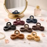 VANTO Matte Finish Flower Clutcher for Women Hair Claw Hair Clips For Women Curved Flower Leaf Matte Infinity Design Korean Hair Clips For Girls-Multicolor Pack of 3 - Image 6