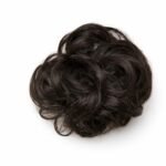 VANTO Curly Hair Bun Extension for Women | Instant Volumizing Juda Rubber Band for Party | Wedding & Daily Use | Natural Look Accessory | Messy Bun Scrunchie Big (Black)