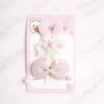 VANTO Cute Bunny Bow Hair Clips for Girls | Pearl Drop Bow Hair Accessories | Soft Fabric Rabbit Ear Hair Pins | Stylish Hair Bows for Kids, Toddlers & Girls | Party, School & Daily Use Hair Clips (Pack of 2) - Image 2
