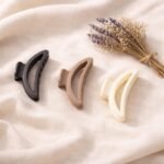 VANTO D-Shaped Hair Claw Clips for Women | Matte Finish Strong Hold Hair Clutcher | Stylish Minimal Hair Accessories for Girls | Non-Slip Durable Jaw Clips for Daily Use | Set of 3