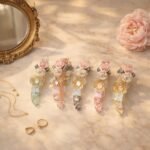 VANTO 1 Pc Floral Pearl Banana Hair Clip for Women & Girls, Elegant Rose Flower French Barrette with Decorative Stone Design, Strong Grip Curved Ponytail Holder for Thick and Fine Hair Party Use - Image 3