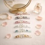 VANTO 1 Pcs Pearl Banana Hair Clips for Women & Girls, Rhinestone French Barrettes with Inner Teeth, Strong Grip Ponytail Holder for Thick & Fine Hair, Elegant Slide Jaw Claw Clip for Party Use - Image 4