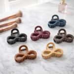 VANTO Matte Finish Flower Clutcher for Women Hair Claw Hair Clips For Women Curved Flower Leaf Matte Infinity Design Korean Hair Clips For Girls-Multicolor Pack of 3