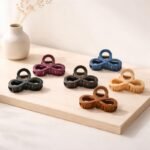 VANTO Matte Finish Flower Clutcher for Women Hair Claw Hair Clips For Women Curved Flower Leaf Matte Infinity Design Korean Hair Clips For Girls-Multicolor Pack of 3 - Image 2
