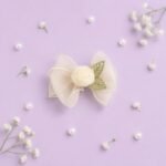 VANTO Floral Organza Bow Hair Clip for Women & Girls | Elegant Rose Bow Barrette Hair Accessory | Lightweight Hair Clutcher for Daily Wear, Parties, Weddings & Casual Styling | Pack of 1 - Image 3