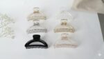 VANTO D Shape Hair Claw Clips for Women & Girls | Transparent Crystal Acrylic Hair Clutchers | Korean Style Hair Accessories Set for Thick & Thin Hair Barrettes for Bun, Pack of 3 (Size-Big) - Image 3