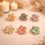 VANTO Matte Floral Hair Claw Clutcher for Women & Girls | Elegant Flower Petal Hair Clip |Casual, Party & Daily Use | Suitable for Thick & Thin Hair Styling | Pack of 3 Colors - Image 5