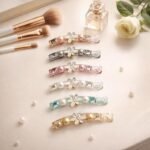 VANTO 1 Pcs Pearl Banana Hair Clips for Women & Girls, Rhinestone French Barrettes with Inner Teeth, Strong Grip Ponytail Holder for Thick & Fine Hair, Elegant Slide Jaw Claw Clip for Party Use - Image 2