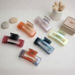 VANTO Colorful Hair Claw Clips Set Transparent Clutchers Hair Accessories Crystal barretes Multi-Color Pack of 3 Any Color