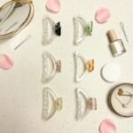 VANTO D Shape Acrylic Hair Claw Clips for Women/Girls | Transparent Hair Clutchers | Korean Style Hair Accessories Set for Thick & Thin Hair Barrettes for Daily Use Set of 3 (Size-Big)