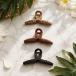 VANTO Medium Matte Hair Claw Clips for Women and Girls, Durable Non-Slip Hair Clutcher with Strong Hold, Stylish Everyday Hair Accessories for Thick, Thin, Straight and Curly Hair, Set of 3 - Image 2