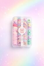 VANTO Pastel Elastic Hair Bands Set for Girls & Women with Storage Box | Soft Stretchable Ponytail Holders Multicolor No Crease Hair Ties | Cute Daily Use Hair Accessories Pack for School & Office ( Multiple pcs ) - Image 2