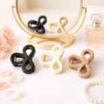 VANTO Matte Finish Flower Clutcher for Women Hair Claw Hair Clips For Women Curved Flower Leaf Matte Korean Hair Clips For Girls-Multicolor Pack of 3 - Image 2