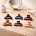 VANTO D Shape Acrylic Hair Claw Clips for Women/Girls | Matte Finish Hair Clutchers | Stylish Hair Accessories Set for Thick & Thin Hair Barrettes for Daily Use, Bun & Ponytail | Set of 6