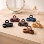 VANTO Matte Finish Flower Clutcher for Women Hair Claw Hair Clips For Women Curved Flower Leaf Matte Infinity Design Korean Hair Clips For Girls-Multicolor Pack of 3 - Image 4