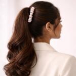 VANTO 1 Pc Pearl & Rhinestone Banana Hair Clip for Women & Girls, Elegant French Barrette Ponytail Holder with Secure Lock, Strong Grip Curved Hair Accessory for Thick and Fine Hair Party Use - Image 8