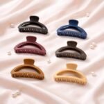 VANTO D Shape Acrylic Hair Claw Clips for Women/Girls | Matte Finish Hair Clutchers | Stylish Hair Accessories Set for Thick & Thin Hair Barrettes for Daily Use, Bun & Ponytail | Set of 6 - Image 2
