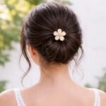VANTO Matte Floral Hair Claw Clutcher for Women & Girls | Elegant Flower Petal Hair Clip |Casual, Party & Daily Use | Suitable for Thick & Thin Hair Styling | Pack of 3 Colors - Image 3