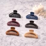VANTO D Shape Acrylic Hair Claw Clips for Women/Girls | Matte Finish Hair Clutchers | Stylish Hair Accessories Set for Thick & Thin Hair Barrettes for Daily Use, Bun & Ponytail | Set of 6 - Image 3