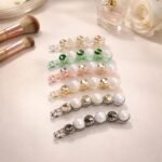 VANTO 1 Pc Pearl & Rhinestone Banana Hair Clip for Women & Girls, Elegant French Barrette Ponytail Holder with Secure Lock, Strong Grip Curved Hair Accessory for Thick and Fine Hair Party Use - Image 5