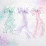 VANTO Set of 3 Bow Hair Clips for Girls | Soft Fabric Ribbon Hair Bows with Long Tail | Stylish Hair Accessories for Kids | Cute Party, Birthday & Daily Wear Hair Clips | Lightweight & Comfortable (Multicolor)