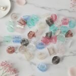 VANTO Crystal Hair Claw Clips For Women Non Slip Strong Hold Transparent Clutchers For Girls Glossy Juda Bun Clips Pack of 12 (Multicolor) (Size-Small)