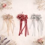 VANTO Girls Lace Bow Hair Clips with Long Ribbon Tassel | Elegant Bow Hair Accessories with Pearl & Heart Detail | Stylish Hair Pins for Girls, Kids & Toddlers | Suitable for Party, School & Daily Use | Pack of 2 (Any 2 Colors) - Image 5
