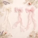 VANTO Set of 3 Bow Hair Clips for Girls | Soft Fabric Ribbon Hair Bows with Long Tail | Stylish Hair Accessories for Kids | Cute Party, Birthday & Daily Wear Hair Clips | Lightweight & Comfortable (Multicolor) - Image 5