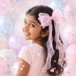 VANTO Set of 3 Bow Hair Clips for Girls | Soft Fabric Ribbon Hair Bows with Long Tail | Stylish Hair Accessories for Kids | Cute Party, Birthday & Daily Wear Hair Clips | Lightweight & Comfortable (Multicolor) - Image 3