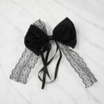 VANTO Bow Frill Hair Clips Pack of 3 for Women and Girls | Decorative Fabric Bow Hair Accessories | Lightweight Hair Clutcher Clips for Daily Wear, Casual Outings, Parties and Styling - Image 4