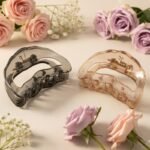 VANTO D-Shape Crystal Hair Claw Clips for Women & Girls | Transparent Glossy Hair Clutchers | Non-Slip Strong Hold Juda Bun Clips | Multicolor Pack of 3 (Size-Medium) - Image 3