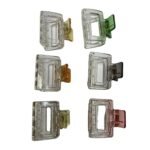 VANTO Korean Style Crystal Hair Claw Clips For Women Non Slip Strong Hold Transparent Clutchers For Girls Glossy Juda Bun Clips Pack of 6 Any Color (Size-Medium) - Image 8