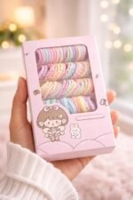 VANTO Pastel Spiral Hair Ties Set for Girls & Women | Soft Elastic Telephone Wire Hair Bands in Gift Box | No Crease Ponytail Holders | Multicolor Cute Hair Accessories Pack for Daily Use - Image 8