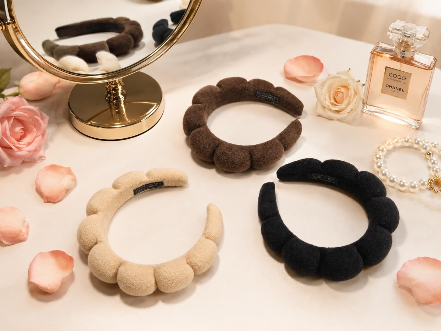 61BPAgbHpL.jpg VANTO Hand Made Hair Band Pack of 3 for Women & Girls | Soft Fabric Hair Accessories | Comfortable Everyday Hairbands | Stylish Casual Hair Band Set for Daily Use - Image 1