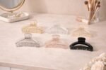 VANTO D Shape Hair Claw Clips for Women & Girls | Transparent Crystal Acrylic Hair Clutchers | Korean Style Hair Accessories Set for Thick & Thin Hair Barrettes for Bun, Pack of 3 (Size-Big) - Image 4