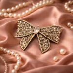 VANTO 1 Pcs Fancy Stone Bow Embellished Hair Bow Clip for Women & Girls, Crystal Fancy Bow Barrette Hair Accessory, Stylish Statement Hair Clip with Secure Grip for Party, Wedding & Daily Use