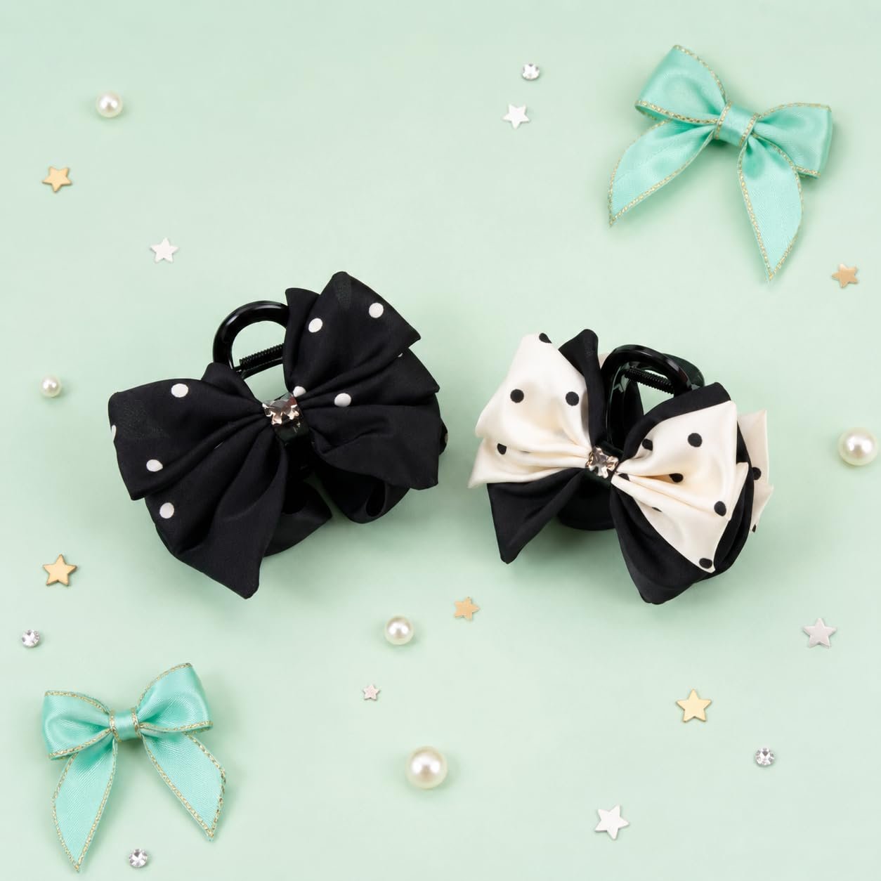61NI3ECSt1L.jpg VANTO Bow Clutcher Hair Clip for Women & Girls, Elegant Bow Design Hair Claw Clip, Strong Grip Hair Accessory for Daily Wear, Office, Party, Casual Styling, Pack of 1 - Image 1