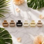 VANTO Matte Hair Claw Clips for Women and Girls, Medium Size Durable Hair Clutcher, Non-Slip Strong Grip Jaw Clips for Thick Thin Curly Straight Hair, Stylish Everyday, Set of 3 (Multicolor)