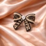 VANTO 1 Pcs Fancy Stone Embellished Hair Bow Clip for Women & Girls, Crystal Fancy Bow Barrette Hair Accessory, Stylish Statement Hair Clip with Secure Grip for Party, Wedding & Daily Use(Black) - Image 6
