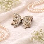 VANTO 1 Pcs Fancy Big Stone Embellished Hair Bow Clip for Women & Girls, Crystal Fancy Bow Barrette Hair Accessory, Stylish Statement Hair Clip with Secure Grip for Party, Wedding & Daily Use(Golden) - Image 4