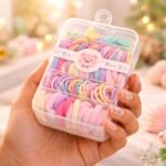 VANTO Pastel Elastic Hair Bands Set for Girls & Women with Storage Box | Soft Stretchable Ponytail Holders Multicolor No Crease Hair Ties | Cute Daily Use Hair Accessories Pack for School & Office ( Multiple pcs ) - Image 6
