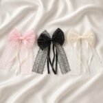 VANTO Bow Frill Hair Clips Pack of 3 for Women and Girls | Decorative Fabric Bow Hair Accessories | Lightweight Hair Clutcher Clips for Daily Wear, Casual Outings, Parties and Styling - Image 5