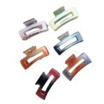 VANTO Colorful Hair Claw Clips Set Transparent Clutchers Hair Accessories Crystal barretes Multi-Color Pack of 6 - Image 5