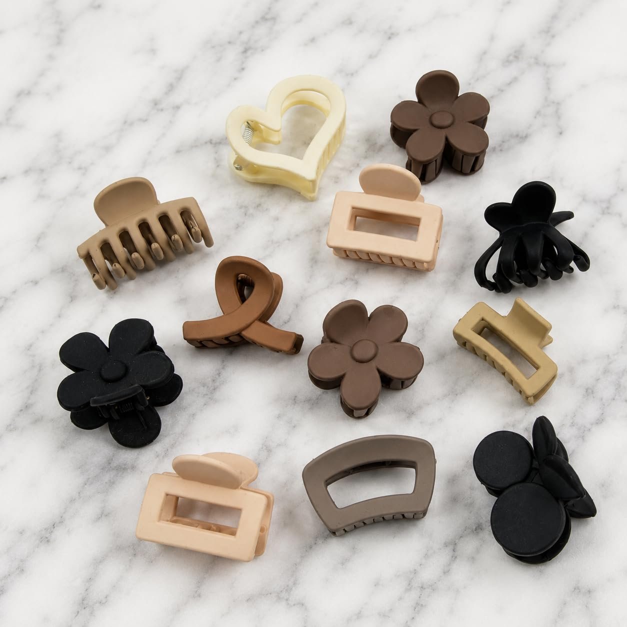 61VJg-VIXWL.jpg VANTOMatt Small Claw Clips Pack of 12 for Women & Girls | Mini Hair Clutcher Set | Strong Grip Hair Accessories for Daily Use | Matte Finish Hair Clips for All Hair Types - Image 1